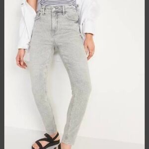 Old Navy Gray Mineral Wash High Rise Rockstar Super Skinny Ankle Jeans